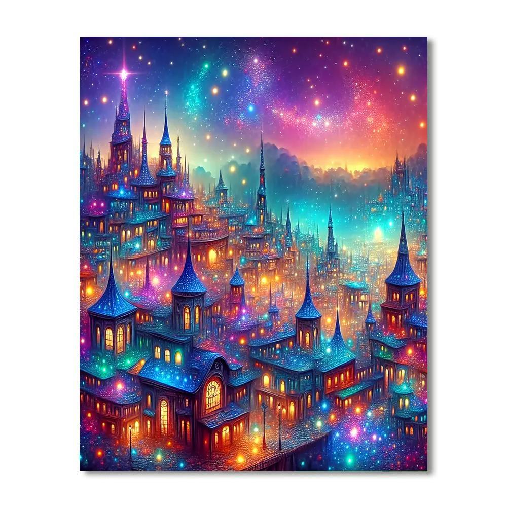 Fantasy Cityscape At Dusk DIY Paint By Numbers