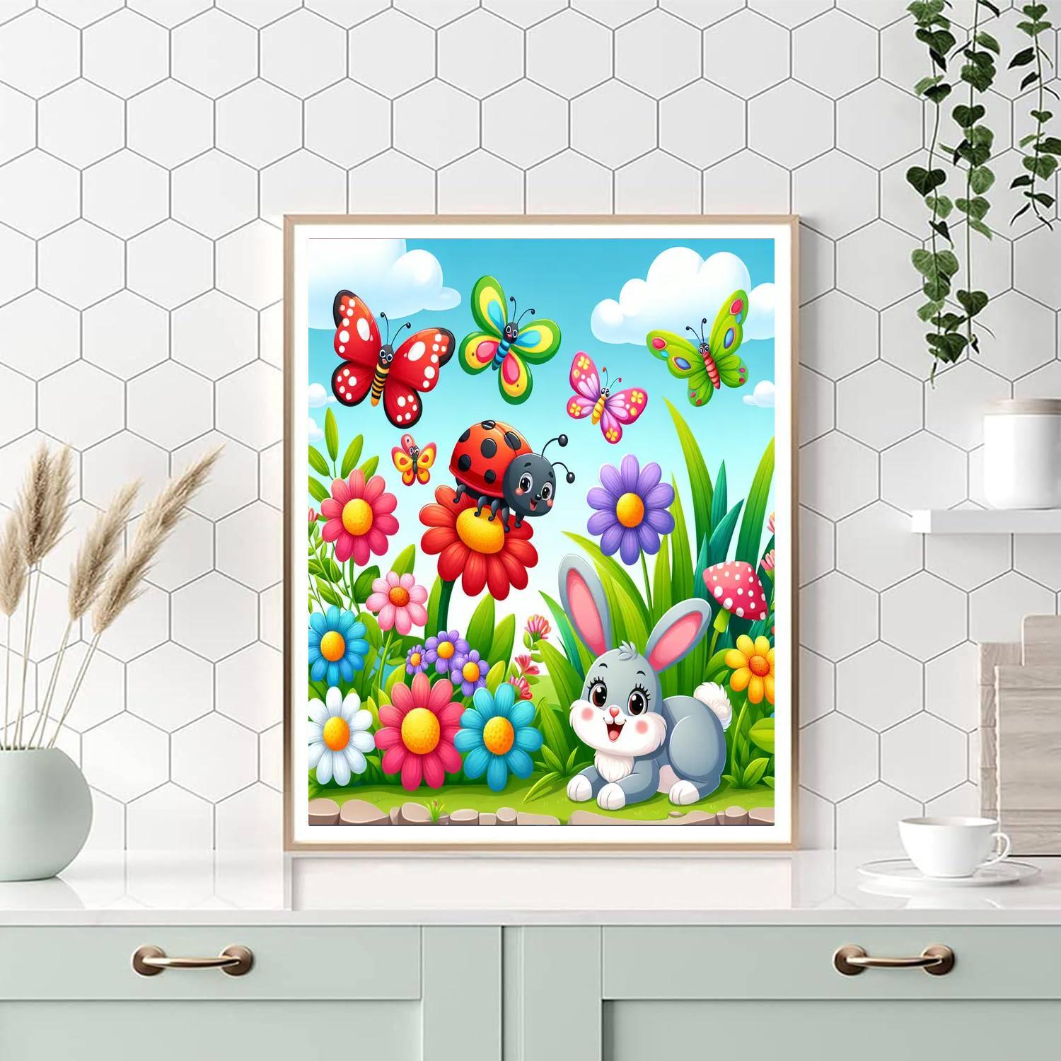 Whimsical Garden Of Critters Painting By Numbers Kit