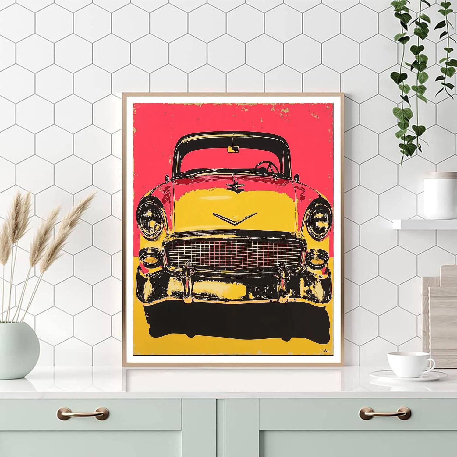 Andy Warhol Inspired Retro Automobiles  Painting By Numbers Kit
