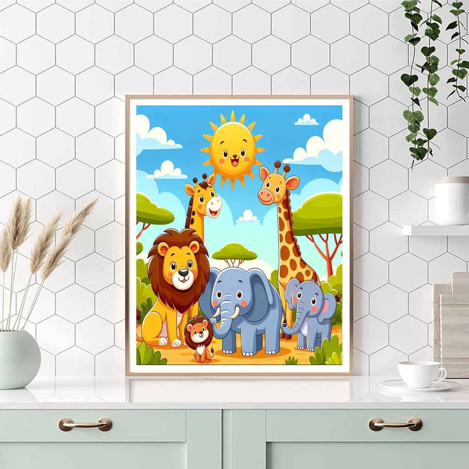 Cheerful Wildlife Safari Number Painting