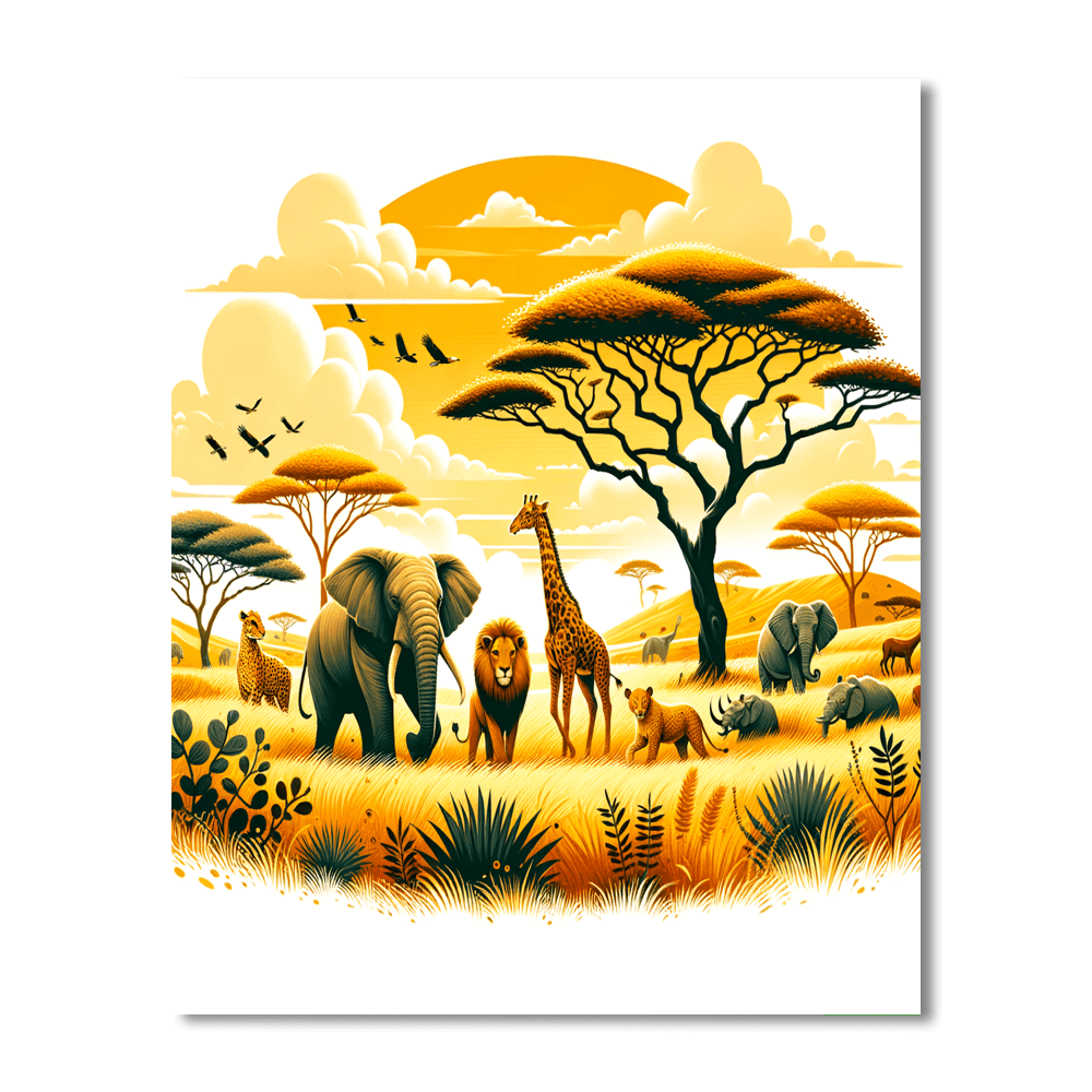 Exotic Safari Journey Paint By Numbers Art