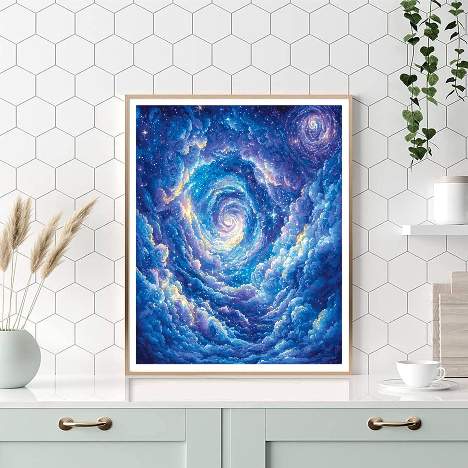 Utagawa Hiroshige Inspired Celestial Dance Of Cosmic Clouds  Painting By Numbers Kit