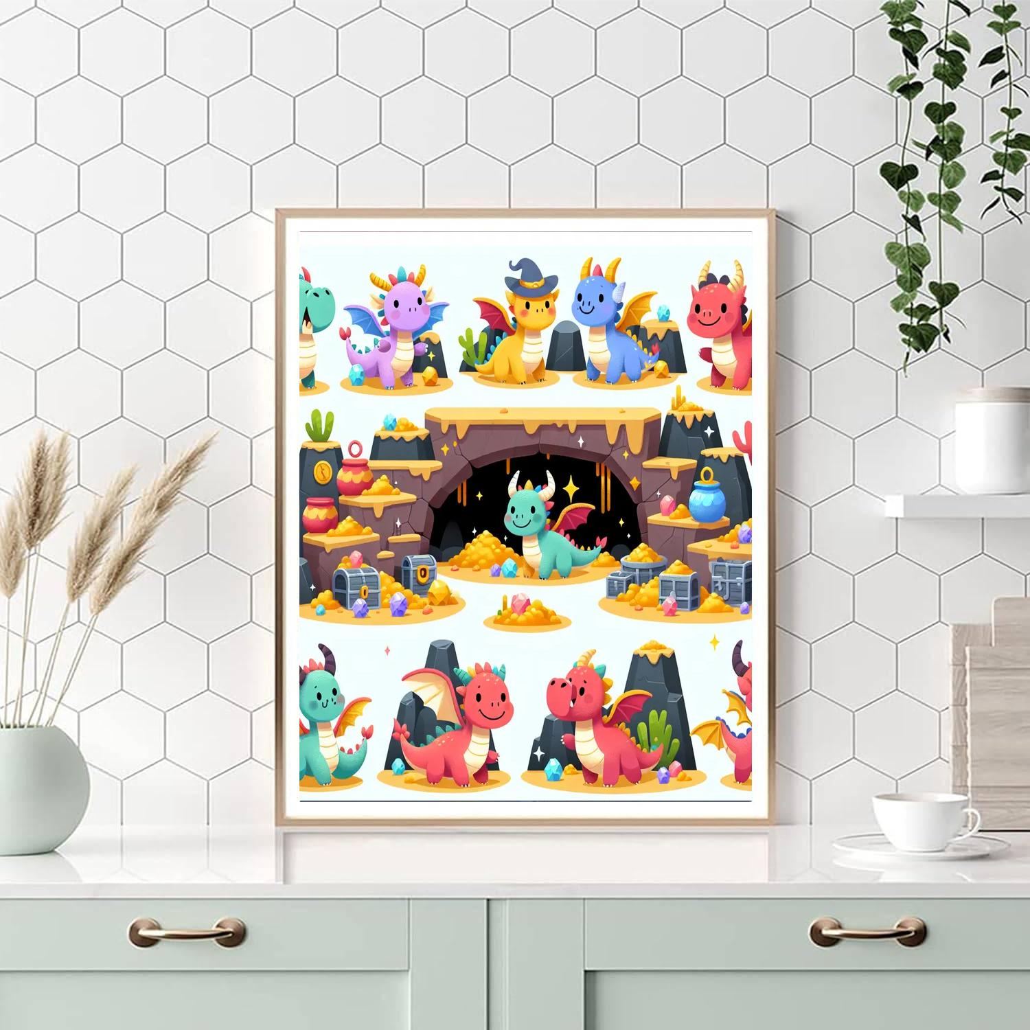 Fantasy Dragon Cave Painting By Numbers Kit