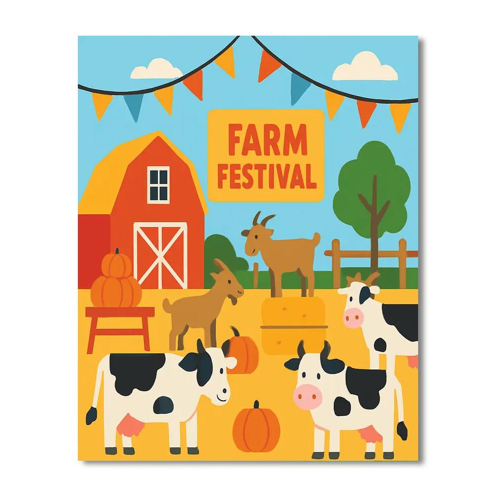 Happy Farm Festival Painting Number Kit