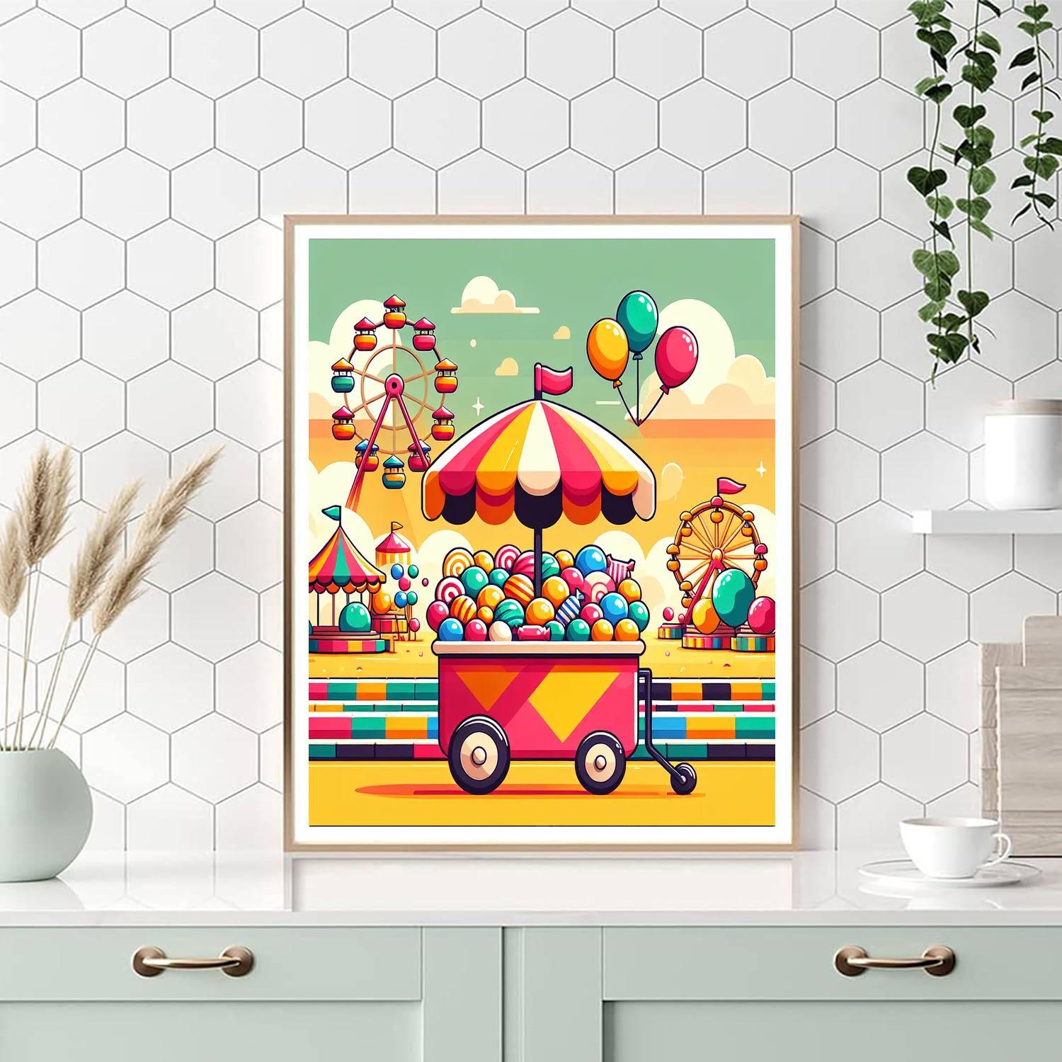Candyland Carnival Painting Number Kit