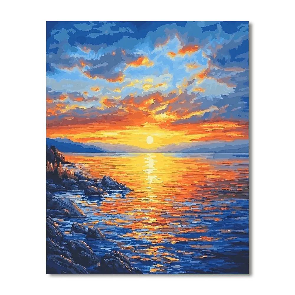 Paul Cézanne Inspired Enchanted Sunset Oasis  Painting By Numbers Kit