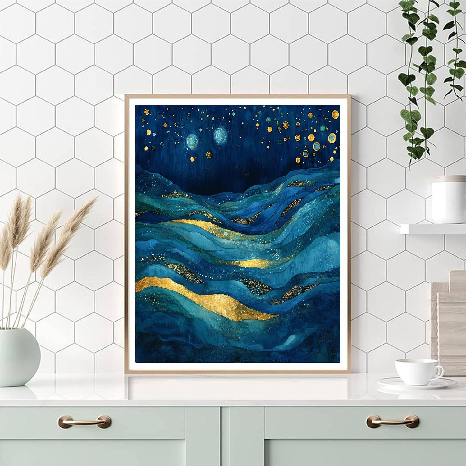 Gustav Klimt Inspired Mysterious Depths Of The Ocean  Numbered Painting Kits