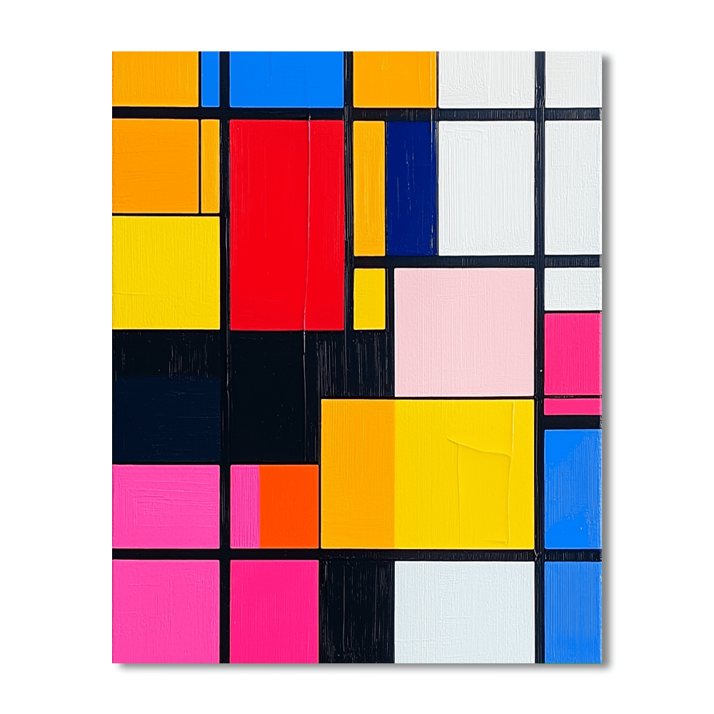 Piet Mondrian Inspired Whirlwind Of Patterns  Paint By Numbers Art