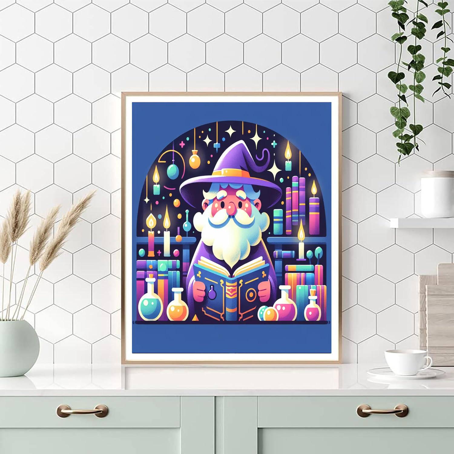 Wizard's Enchanted Spellbook DIY Paint By Numbers