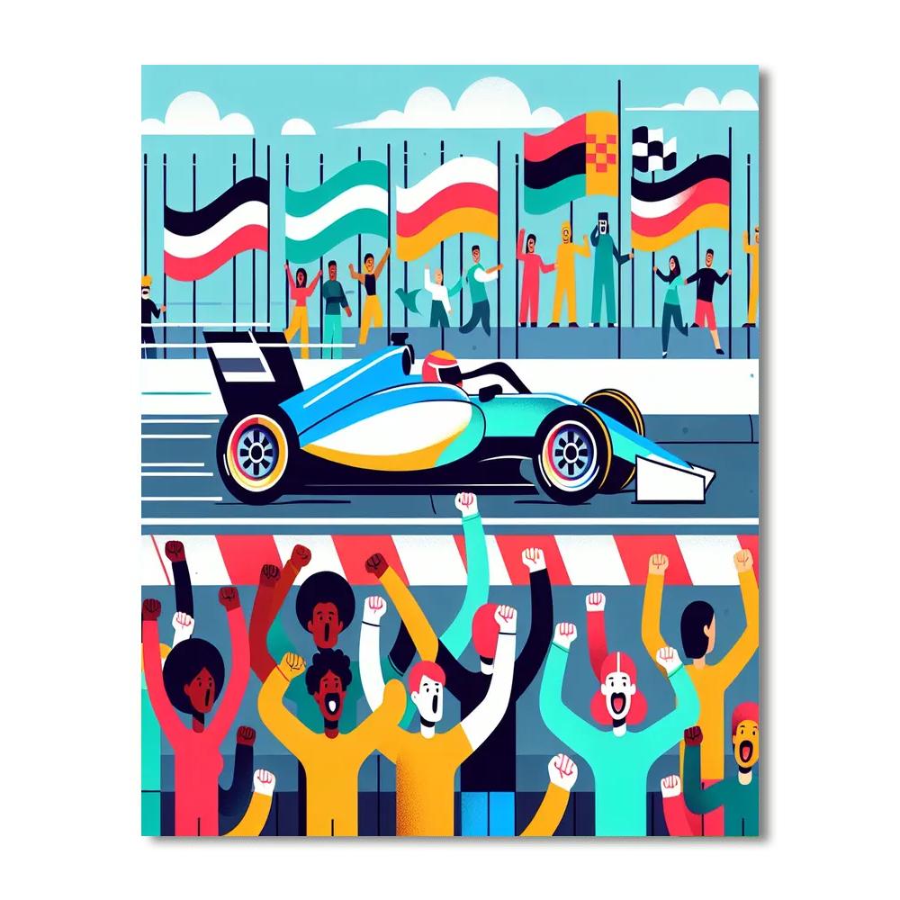 Racing Car Challenge Painting By Numbers Kit