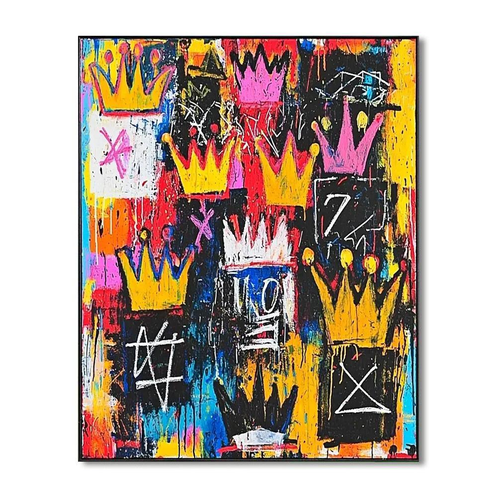 Jean-Michel Basquiat Inspired The Crowned Thoughts  Number Painting