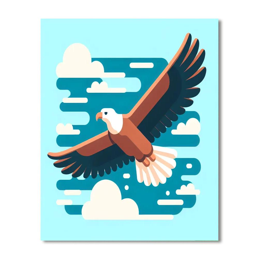 Elegant Eagle Soar Painting Number Kit