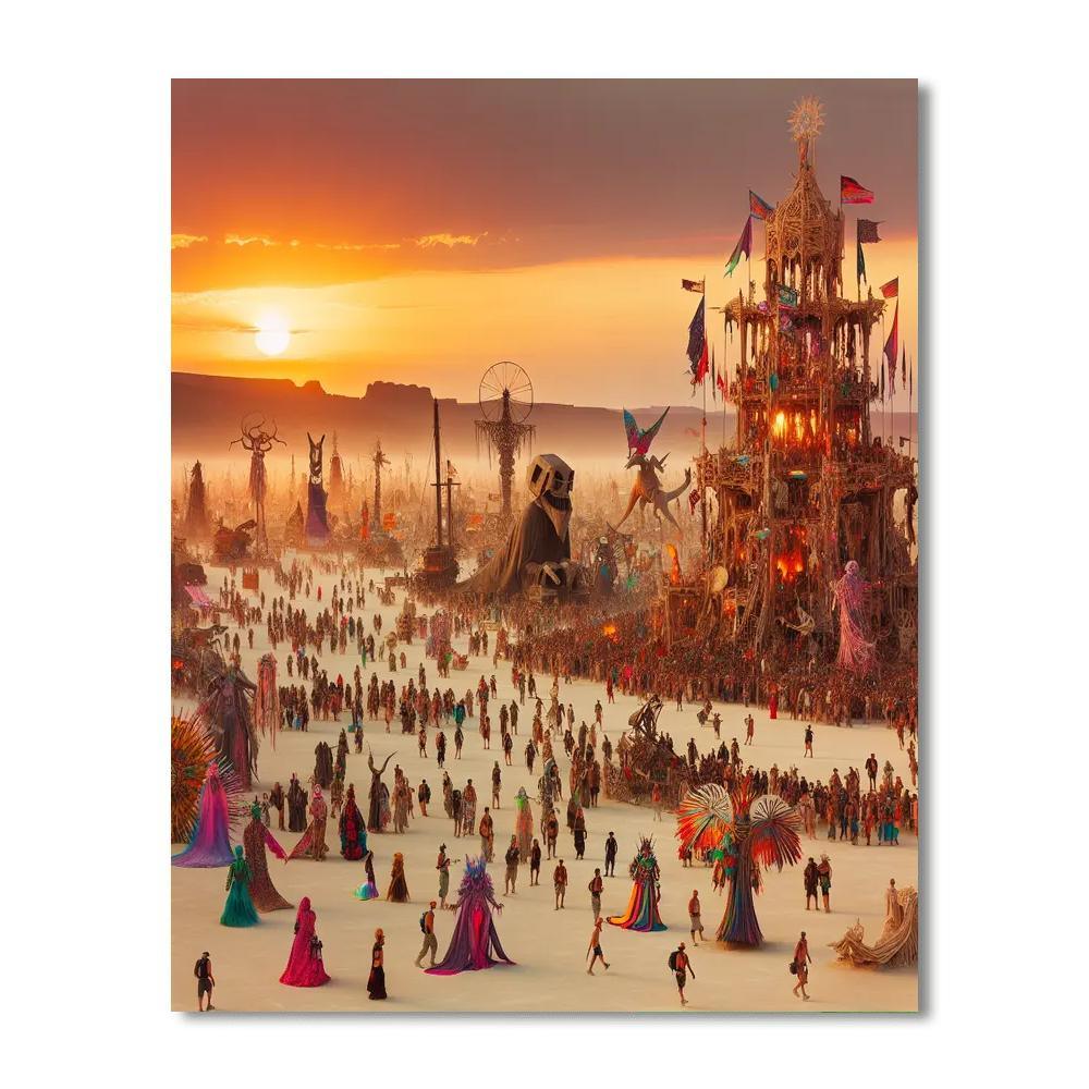 The Burning Man Festival - Usa Paint By Color