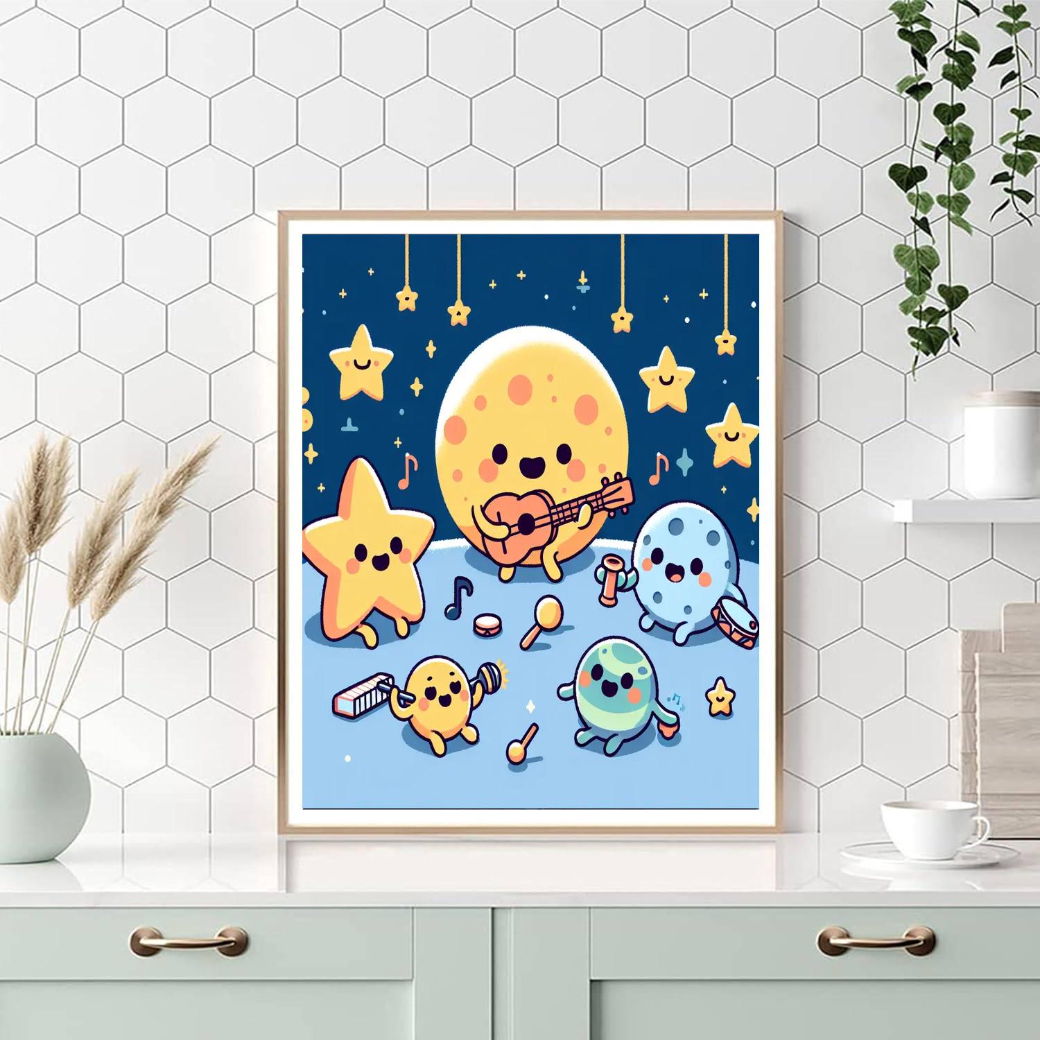 Merry Moonlit Music Paint By Numbers Art