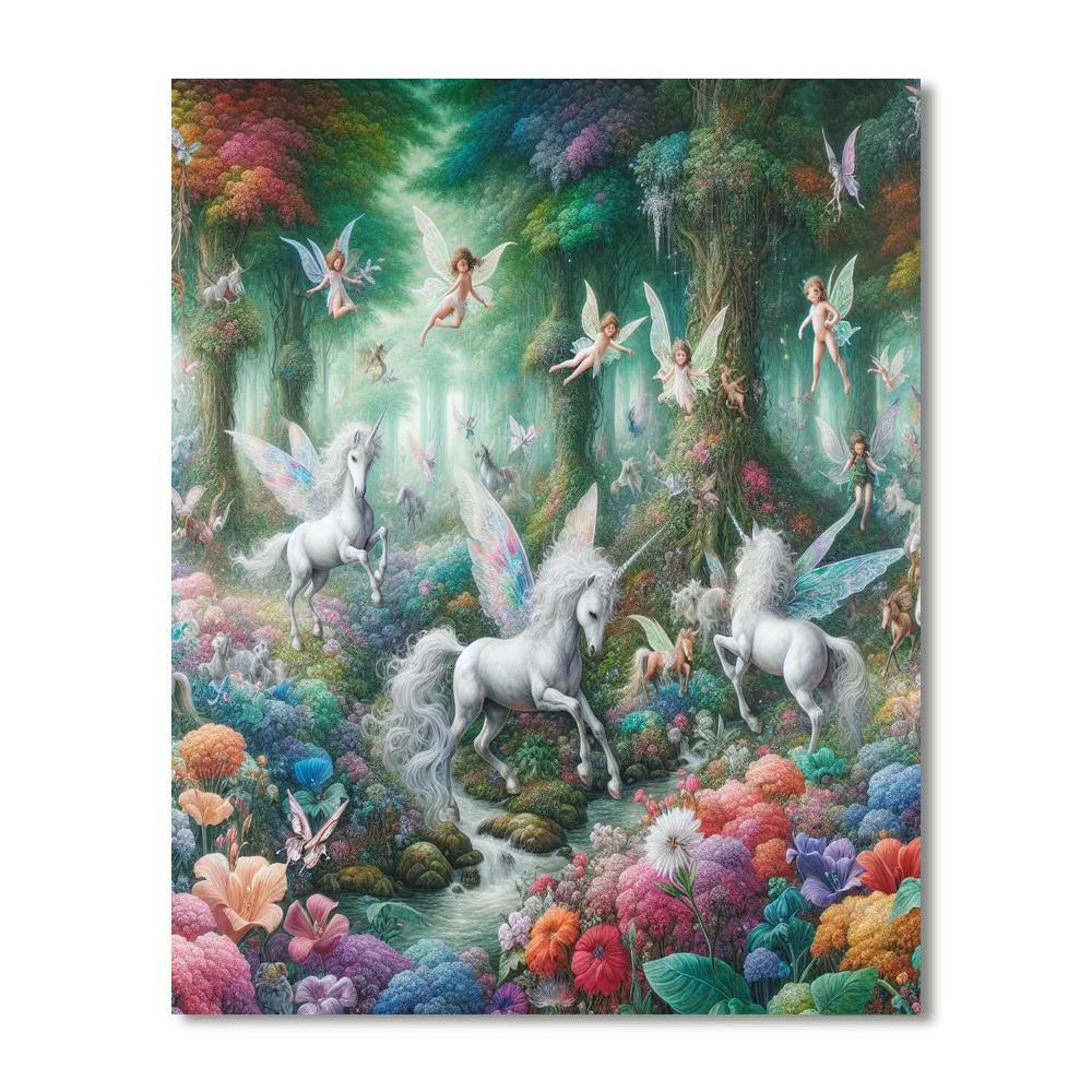 Vibrant Fantasy Forest Paint By Color