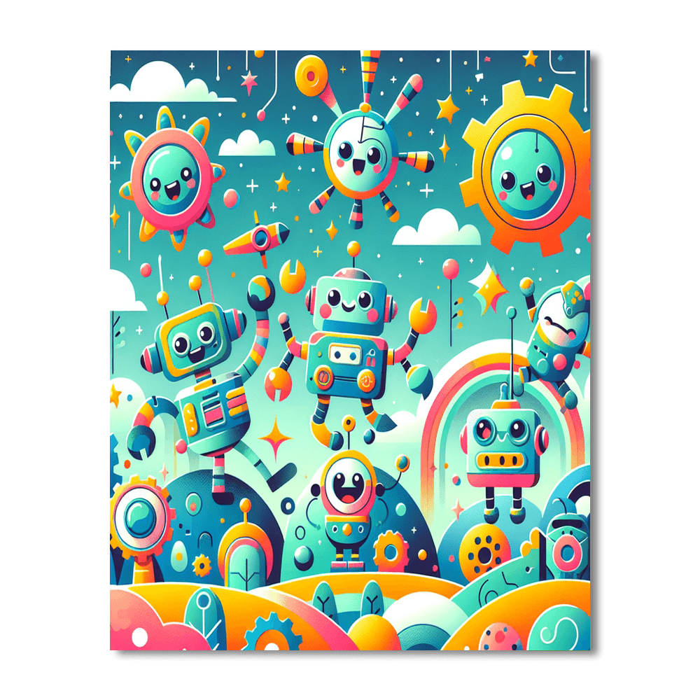 Exciting Robot Adventure Number Painting