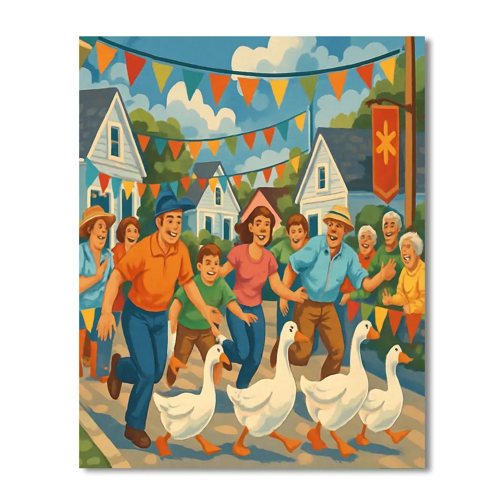 Running Of The Geese DIY Paint By Numbers