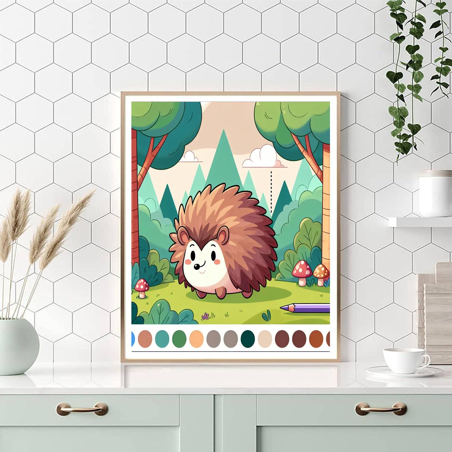 Happy Hedgehog Hideout Number Painting