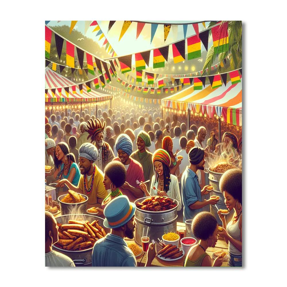 Kingston Jerk Festival - Kingston, Jamaica Number Painting