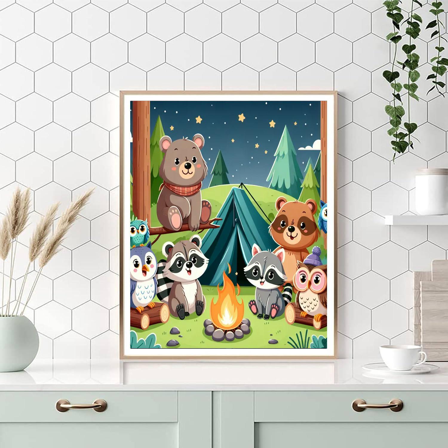 Cute Camping Adventures Paint By Numbers