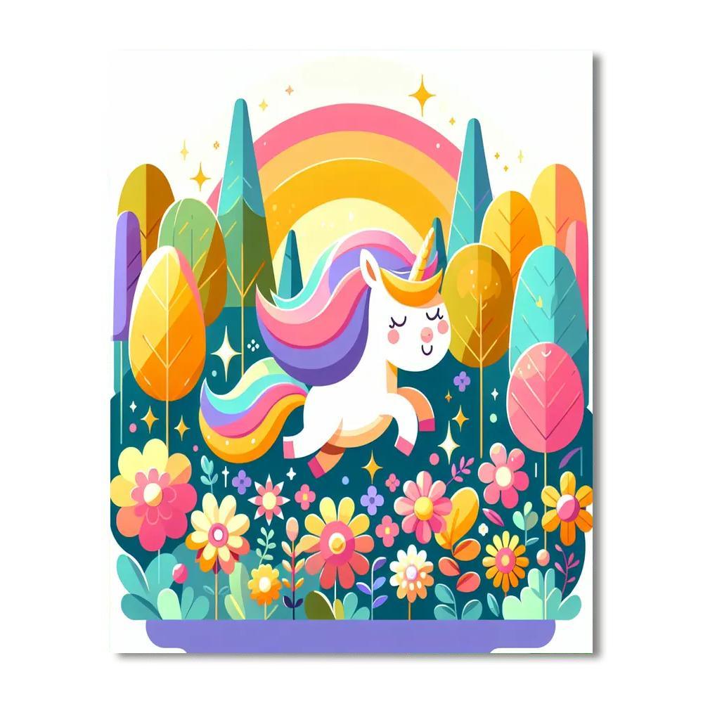 Magical Forest Unicorn Paint By Color