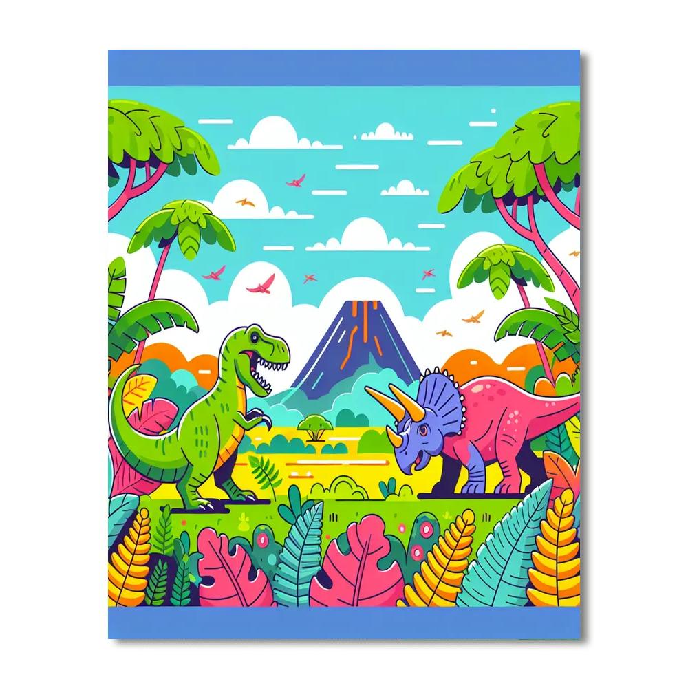 Jurassic Jungle Exploration DIY Paint By Numbers