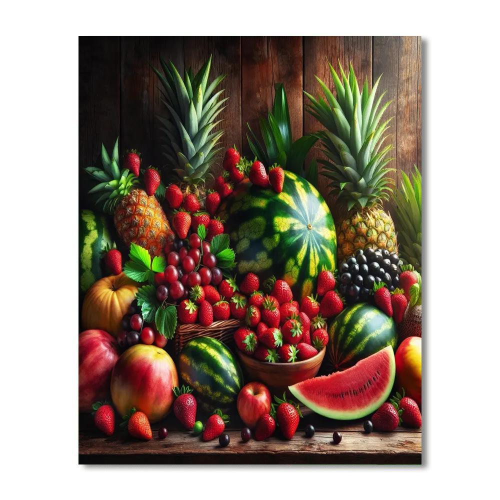 Bright Summer Fruit Fiesta Painting Number Kit