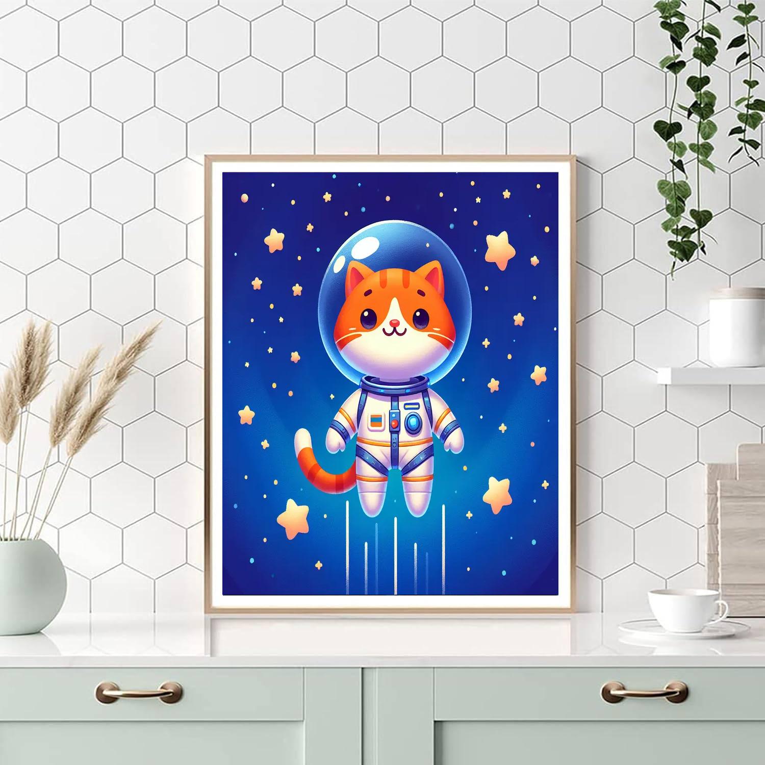 Astronaut Cat Odyssey Painting By Numbers Kit