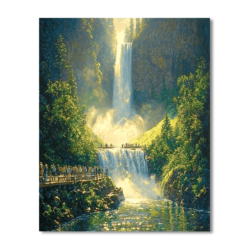 Oregon's Multnomah Falls DIY Paint By Numbers
