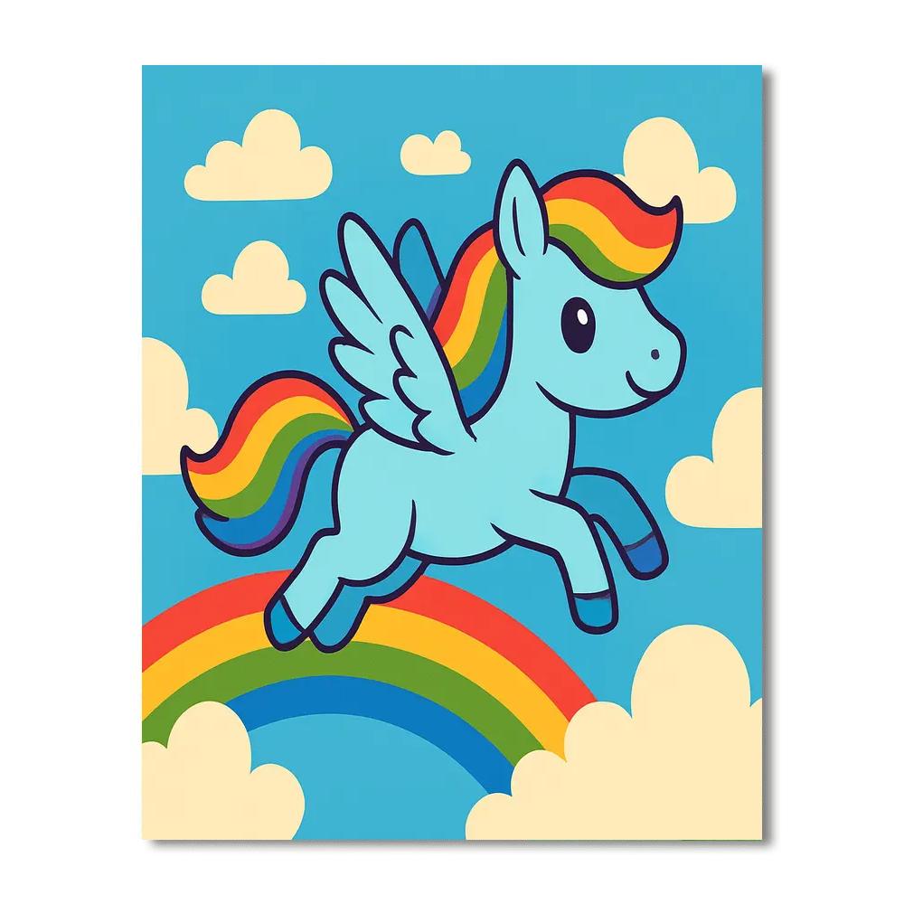 Rainbow Pegasus Flight DIY Paint By Numbers