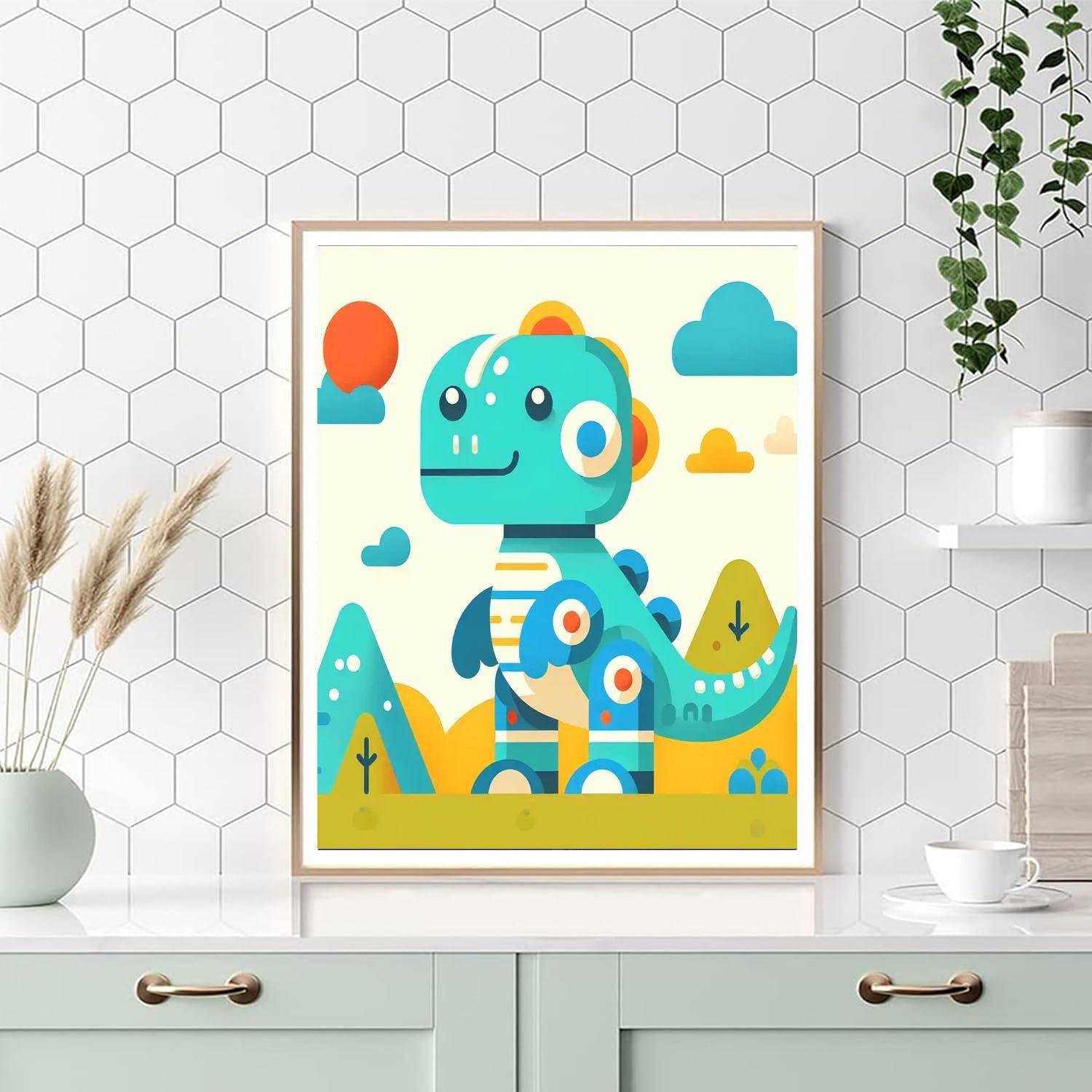 Cool Robot Dino Paint By Color
