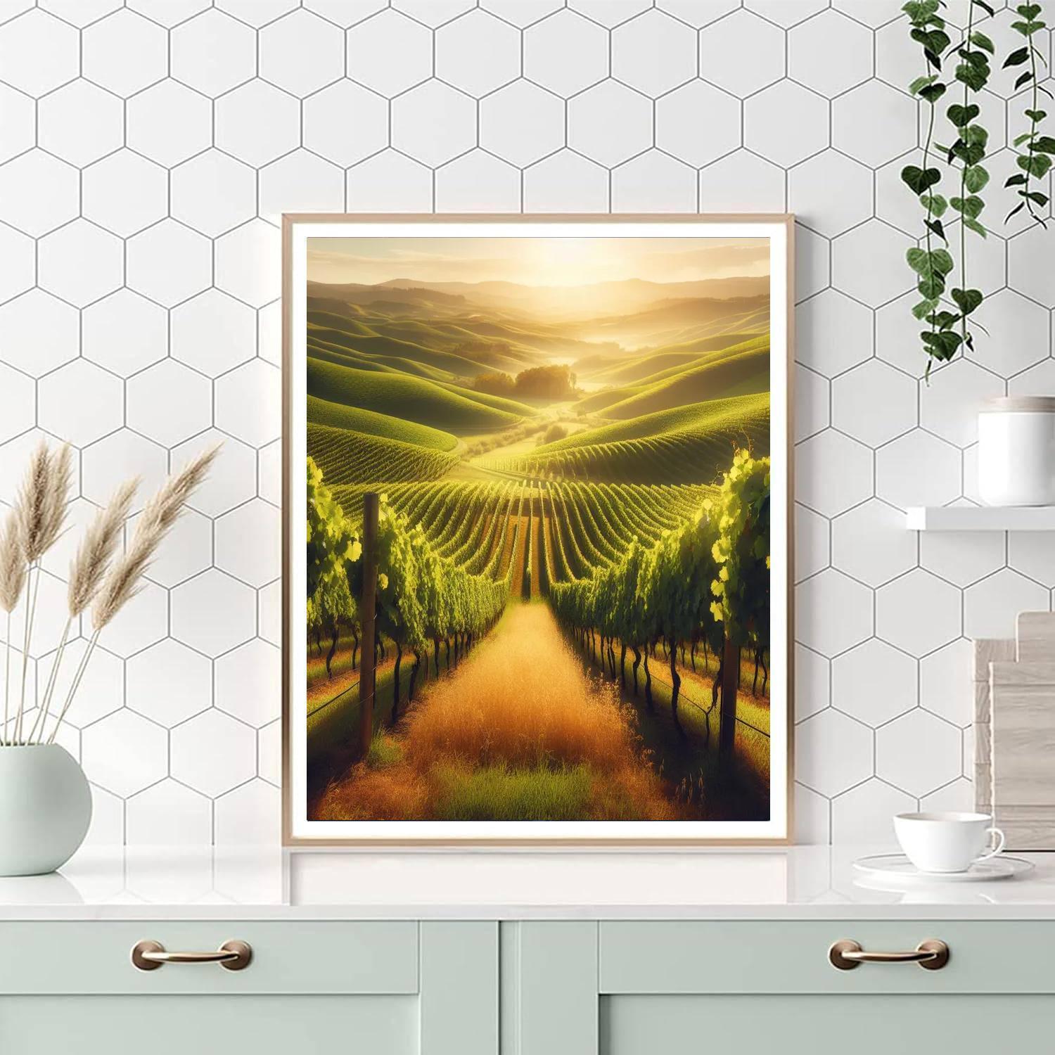 Sunny Vineyard Vista Paint By Numbers Art