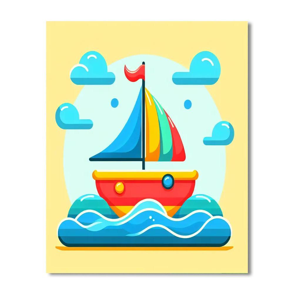 Sailing Boat Painting By Numbers Kit