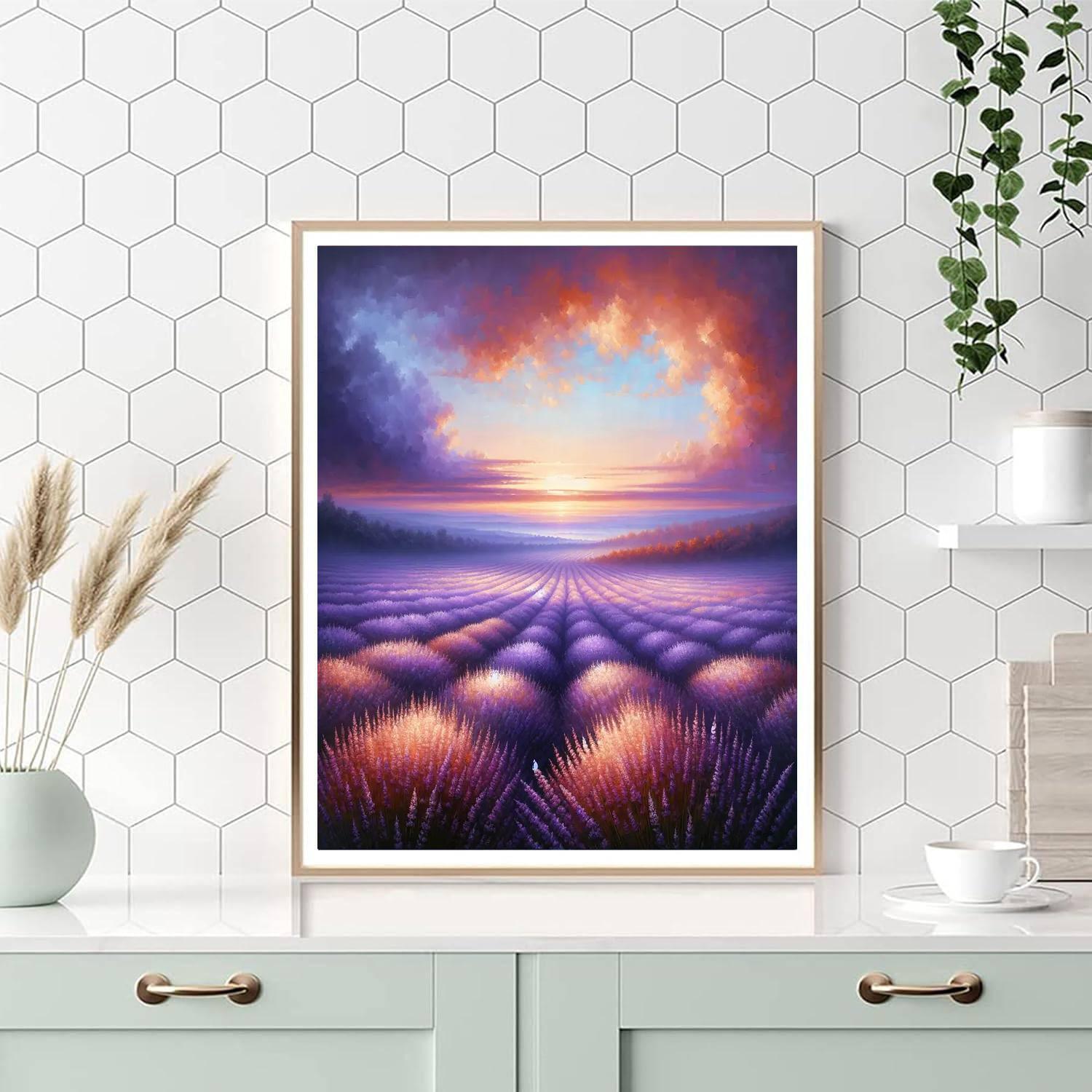 Sunset Over The Lavender Fields Paint By Numbers Kits