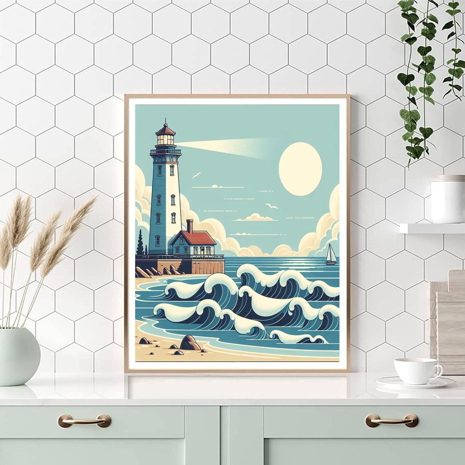 Seaside Lighthouse Watch Paint By Numbers Art