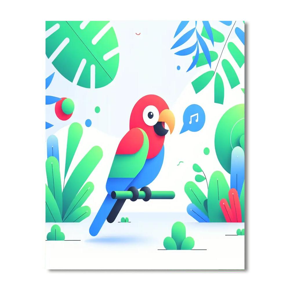 Singing Parrot's Jungle Tune Numbered Painting Kits