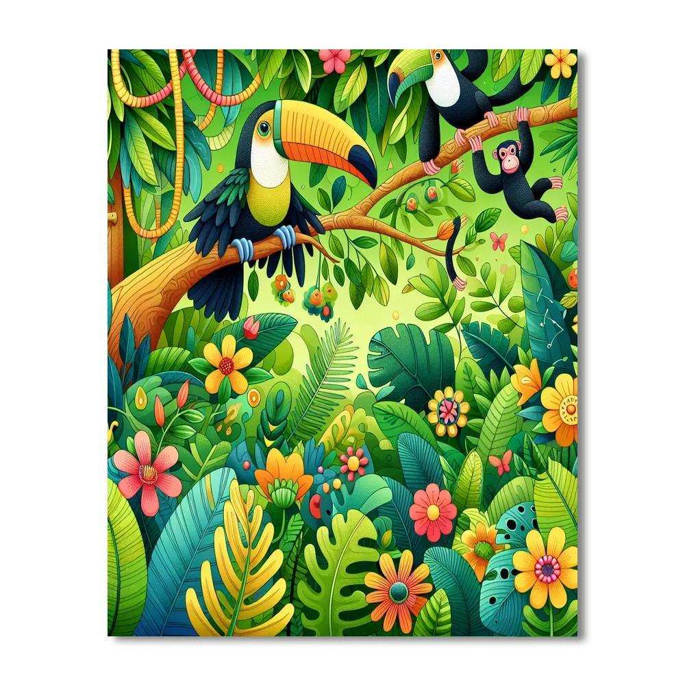 Artistic Jungle Adventure Paint By Color