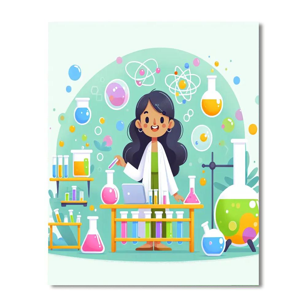 Silly Scientist's Lab Number Painting