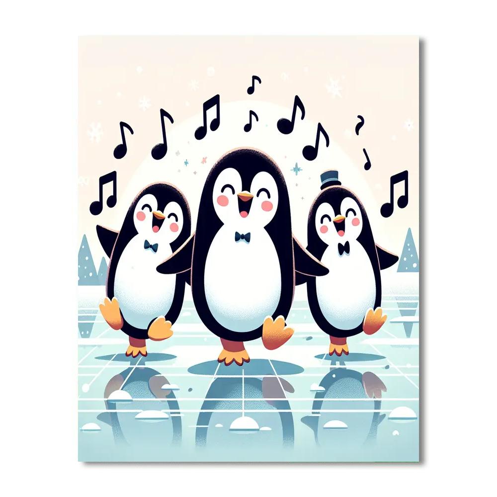 Silly Penguin Dance Party Painting By Numbers Kit