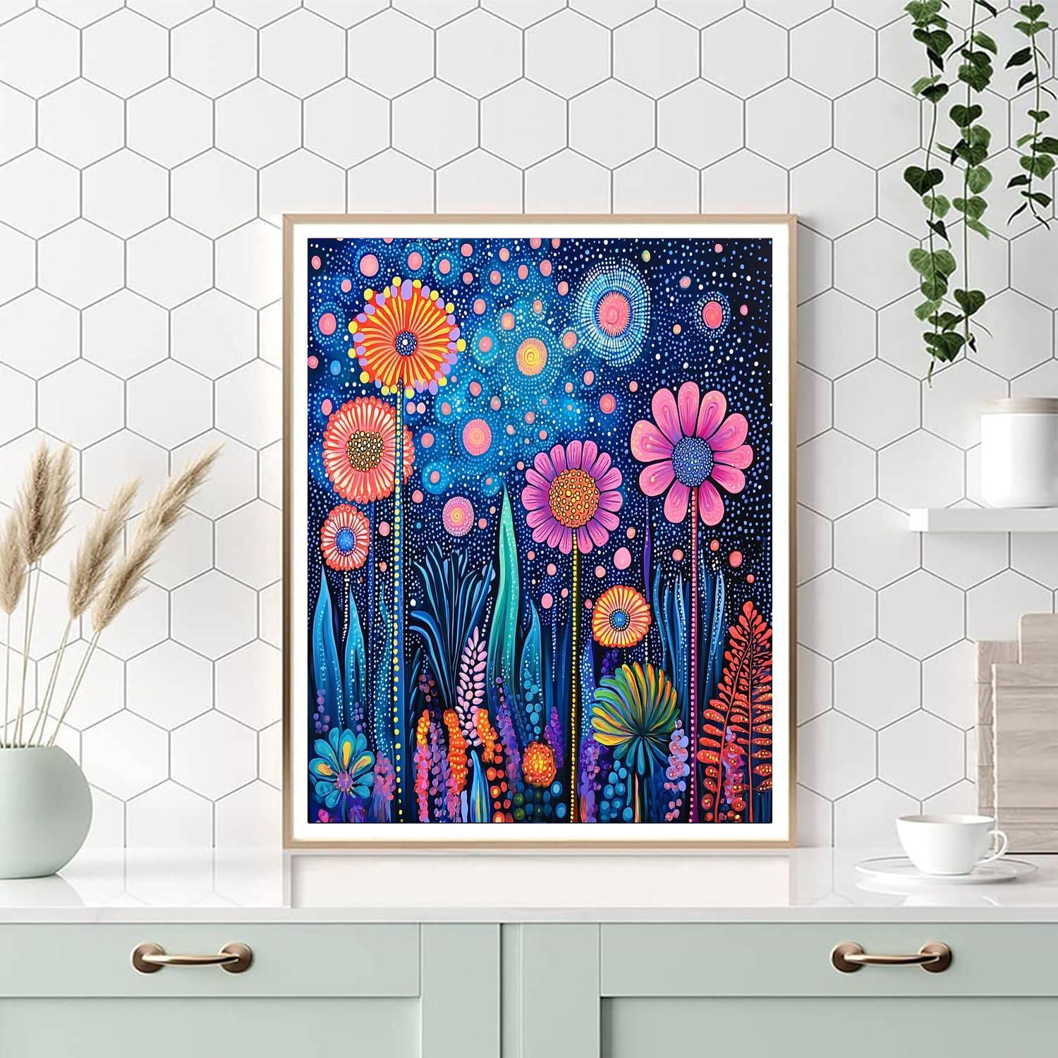 Kusama Inspired Cosmic Blossom  DIY Paint By Numbers