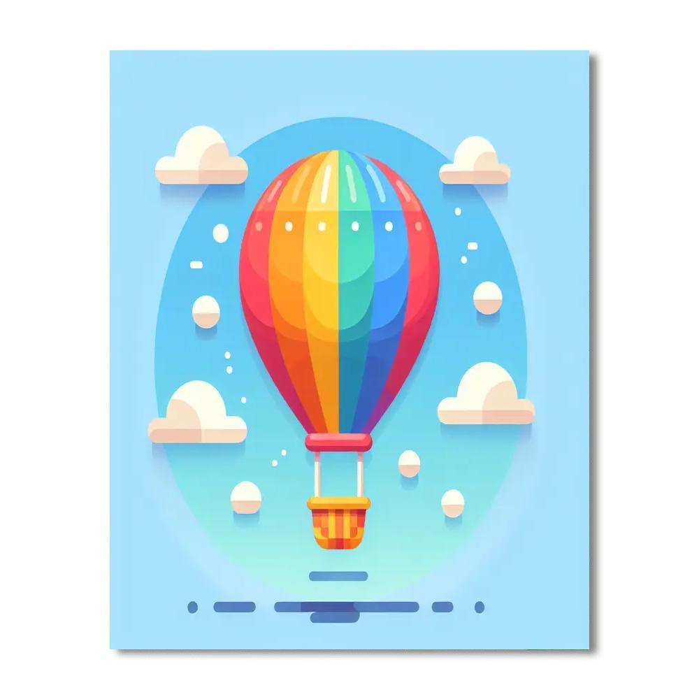 Rainbow Hot Air Balloon Adventure Numbered Painting Kits