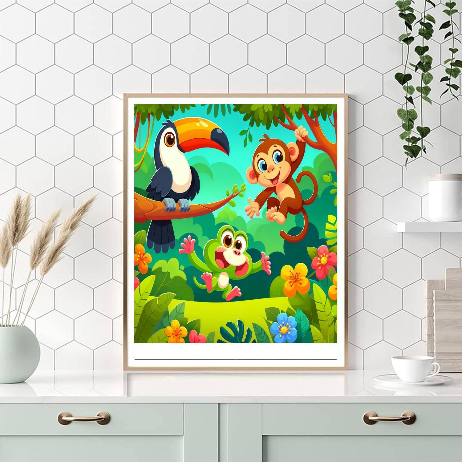 Rainforest Discovery Painting Number Kit