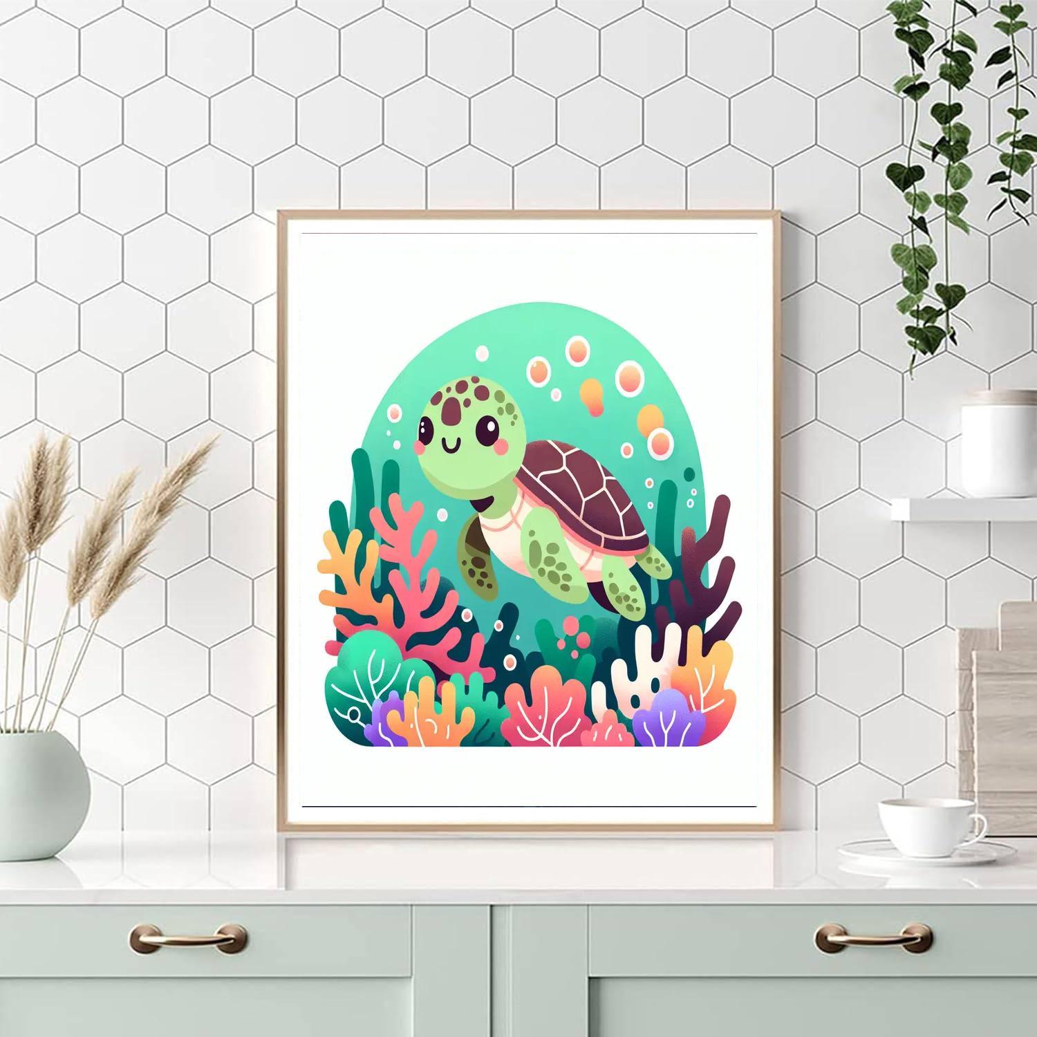 Turtle's Coral Reef Ride Paint By Numbers Kits