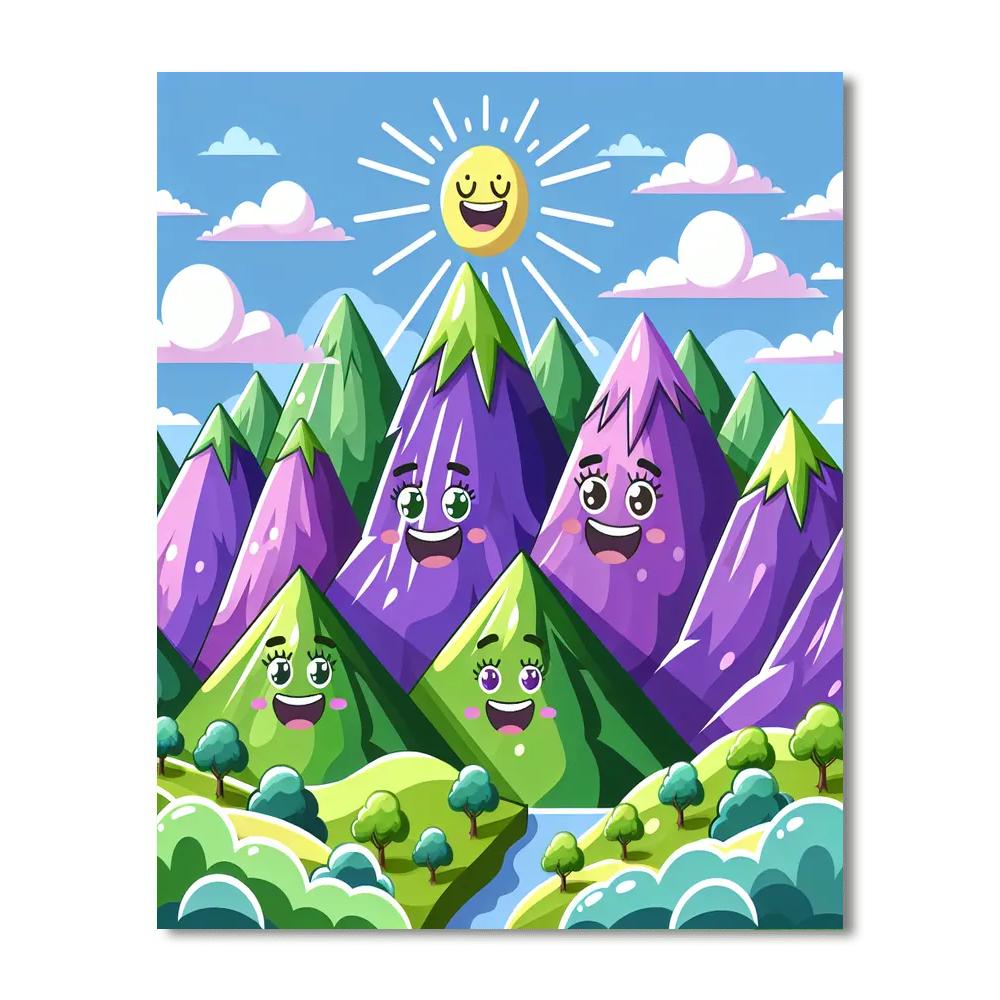 Merry Mountain Range Painting Number Kit
