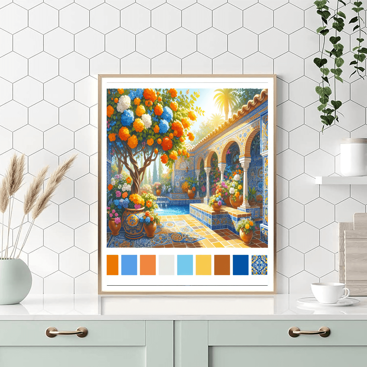 Sunny Mediterranean Haven Number Painting