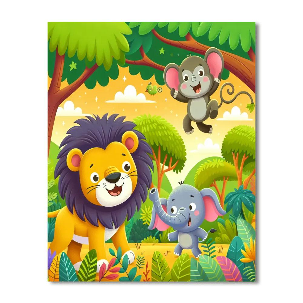 Jungle Safari Excitement DIY Paint By Numbers