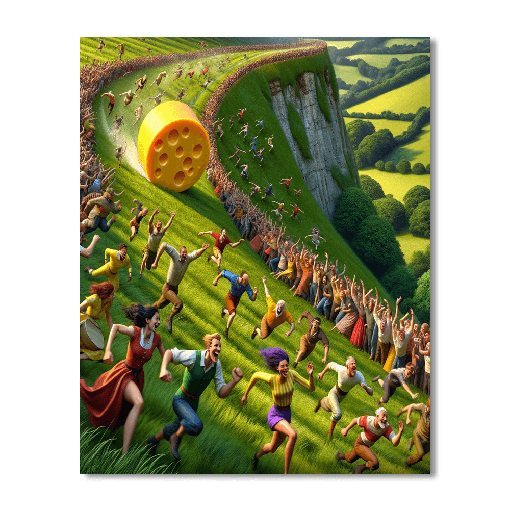 Cheese Rolling - England Number Painting