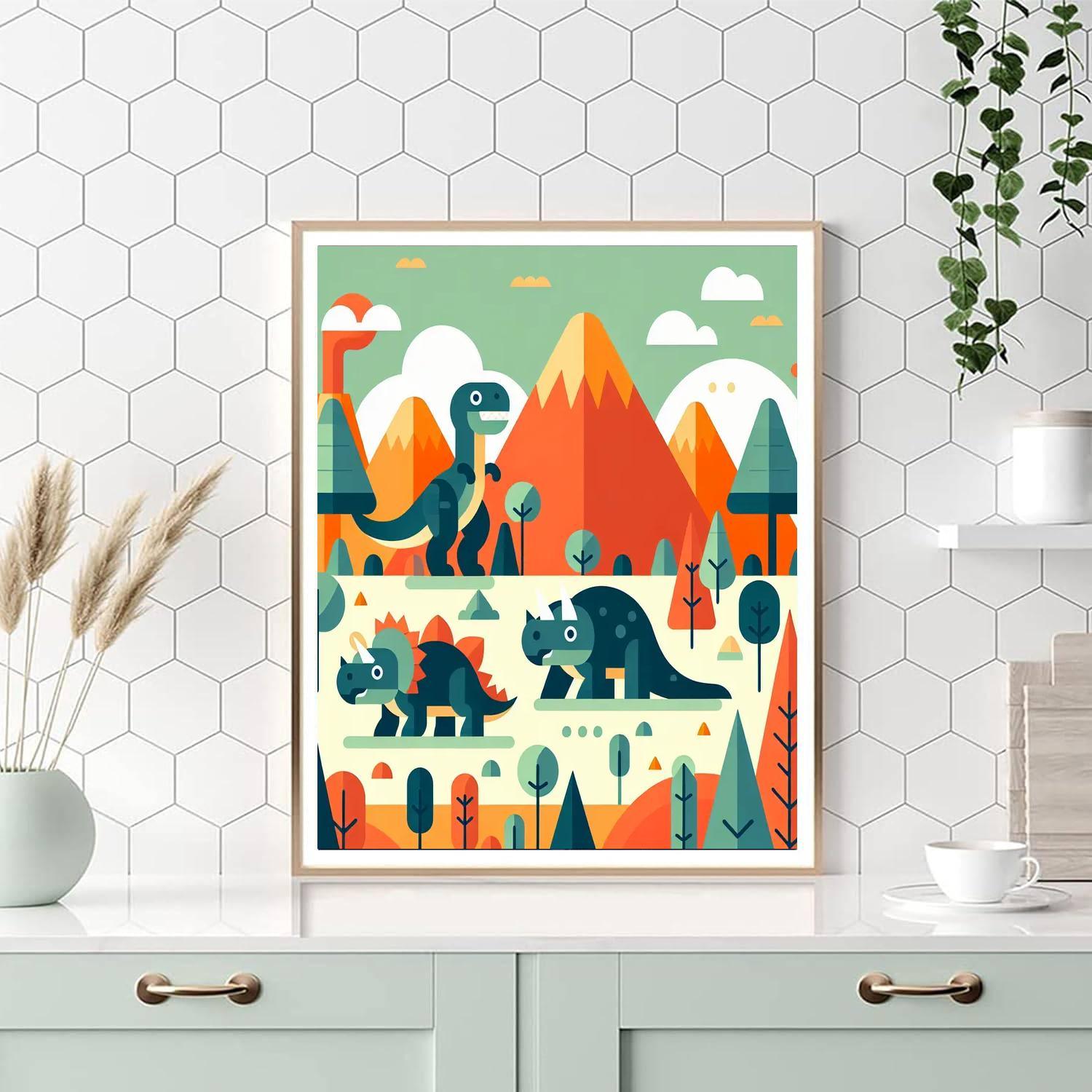 Prehistoric Dinosaur Land Paint By Number