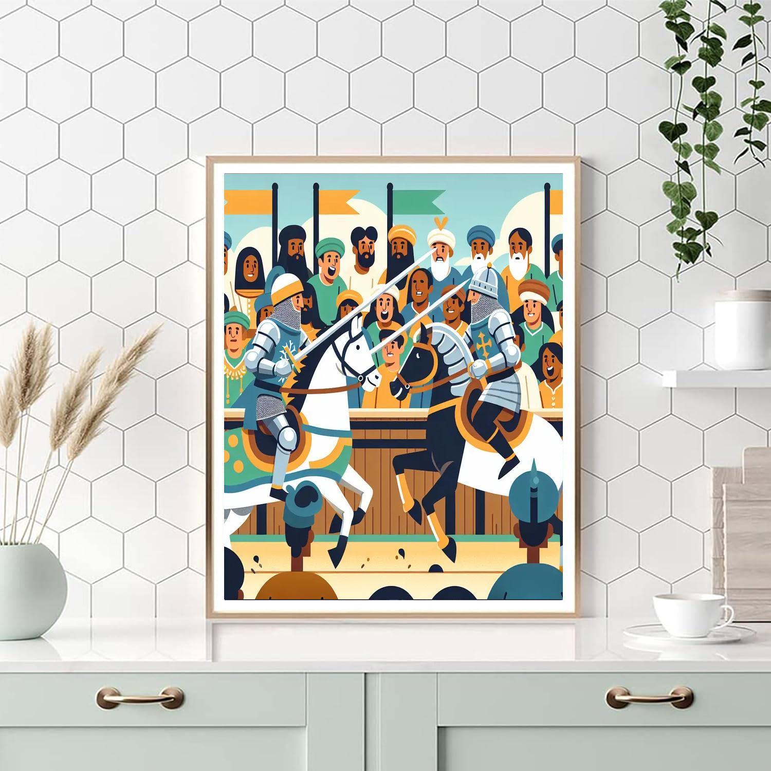 Medieval Knight Tournament Paint By Numbers Art