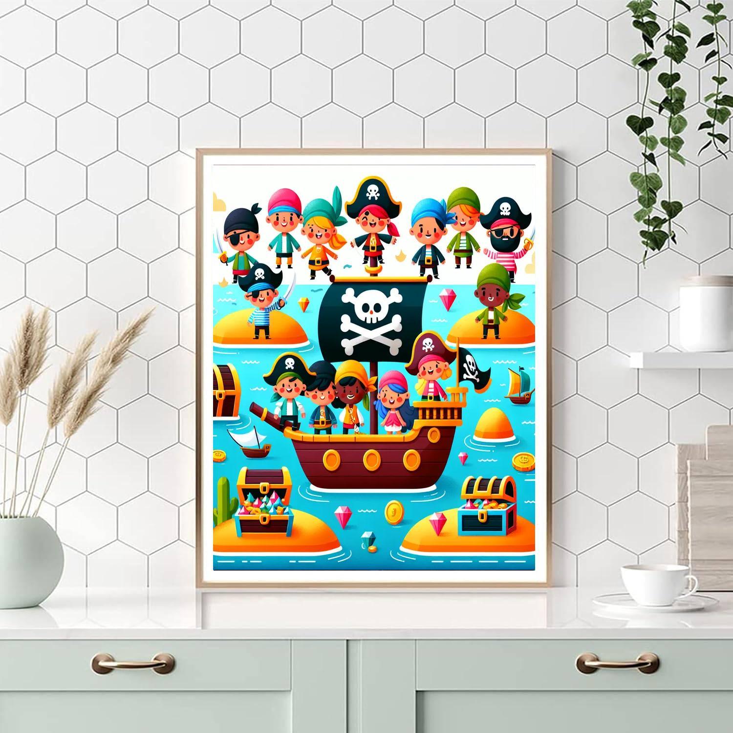 Pirate Treasure Island Adventure Paint By Numbers Kits